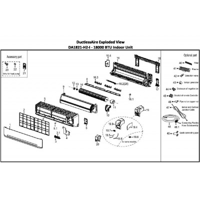 Horizontal Louver Assembly FOR DA1821-INDOOR, DA2421-INDOOR